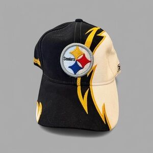 Vintage Pittsburgh Steelers Shark’s Tooth Shockwave Strapback Hat NFL NWT